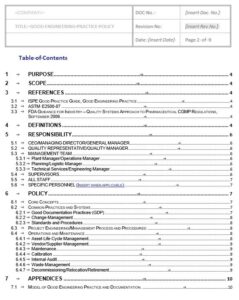 E00-0101 Policy Statement - Good Engineering Practice - GMP Templates